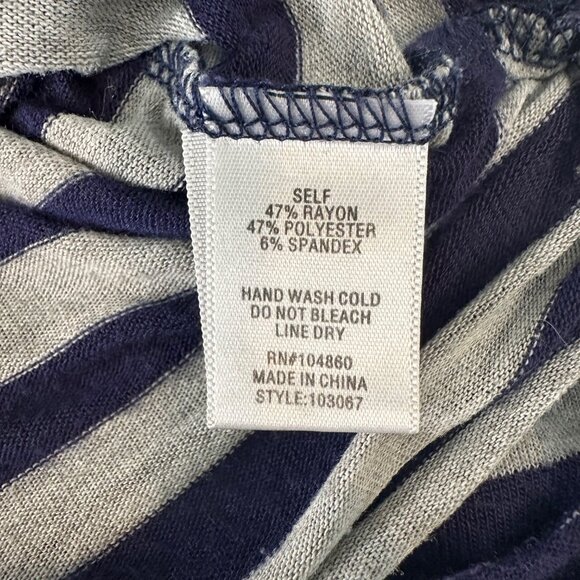 SALE 2/15 Chloe K - Navy and Grey Striped 3/4 Length Sleeve Top - Size Medium. - Picture 9 of 9